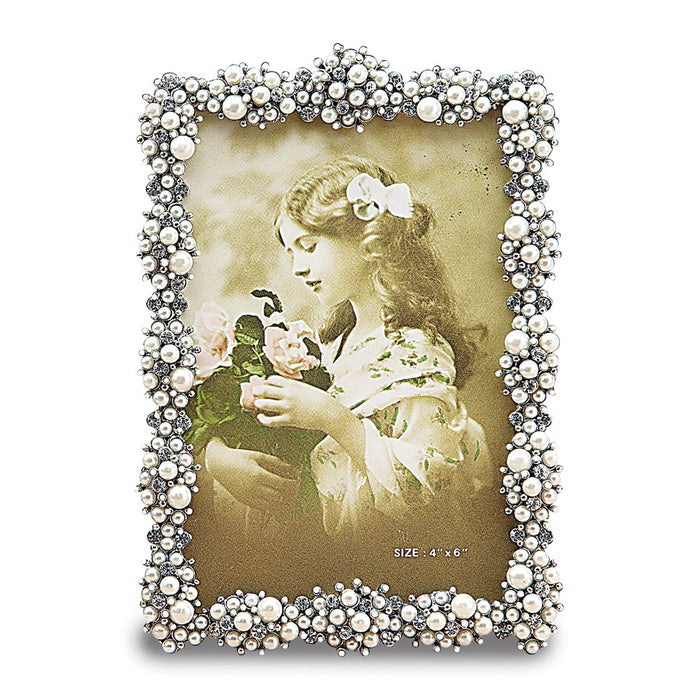 Occasion Gallery Faux Pearl Cluster Jewel-tone 5x7 Photo Picture Frame