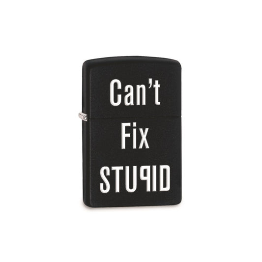 Zippo Can't Fix Stupid Black Matte Lighter