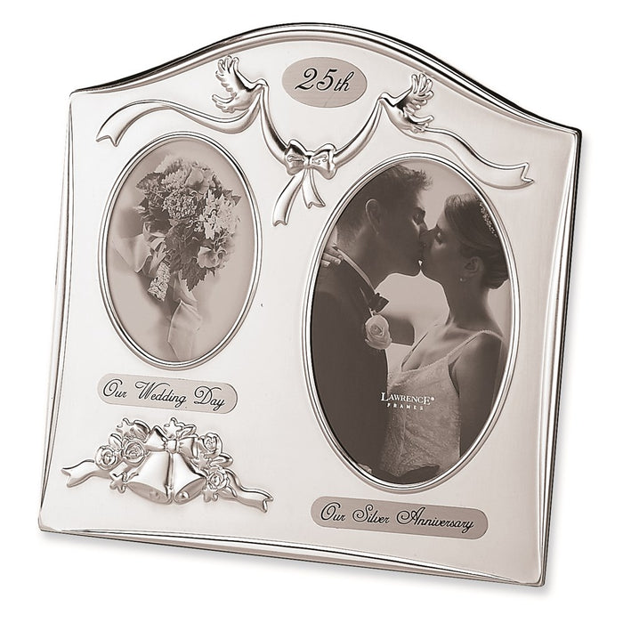 Satin Silver-plated 25th Anniversary Photo Frame
