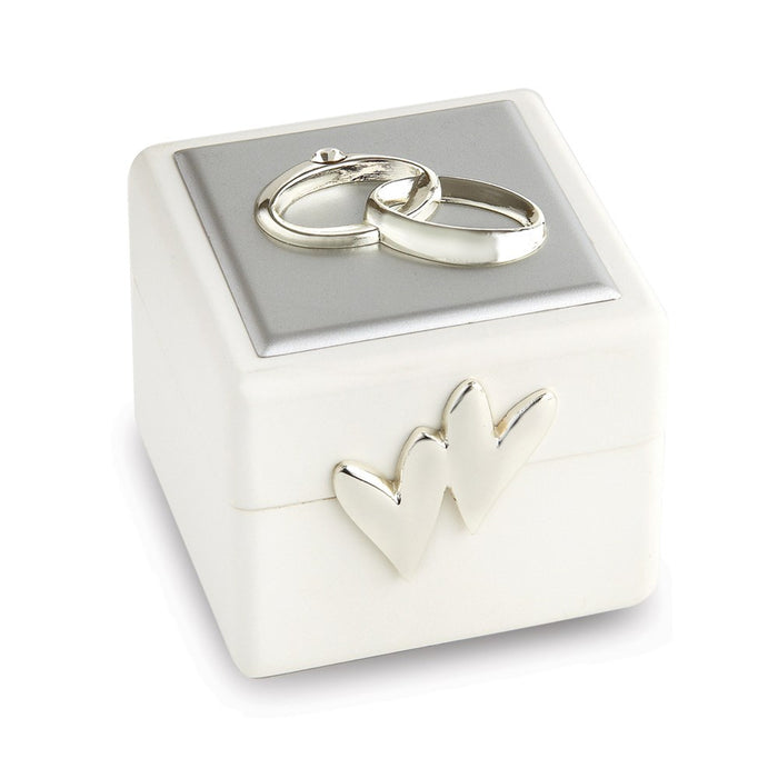 Double Rings & Hearts Wedding Ring Box