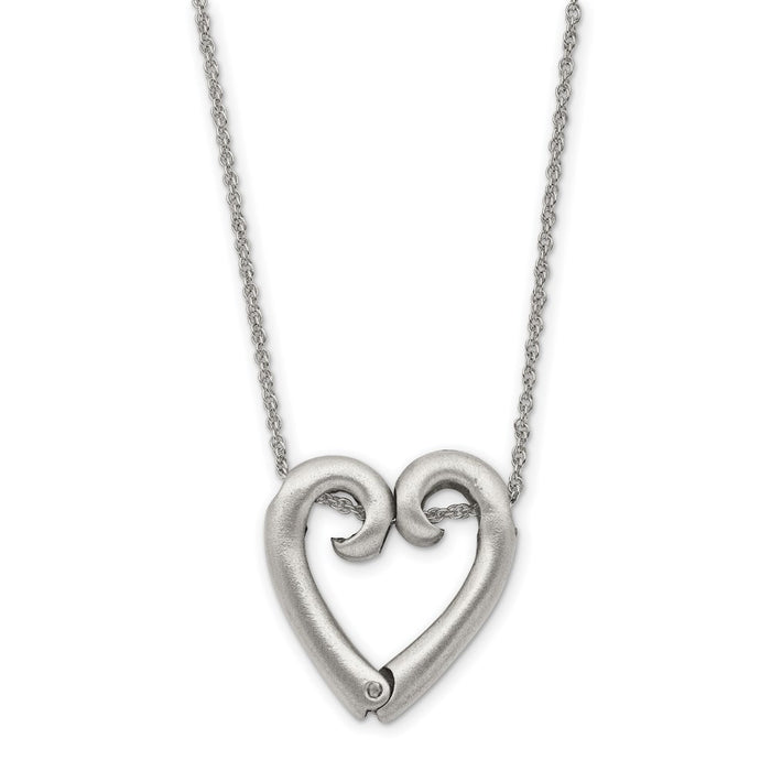Keepsake Bereavement Hinged Heart Silver-tone Ring Holder 20 inch Keepsake Necklace