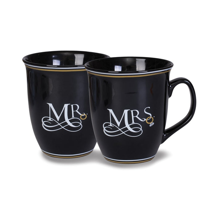 Ceramic Stone Mr. & Mrs. Mug Set