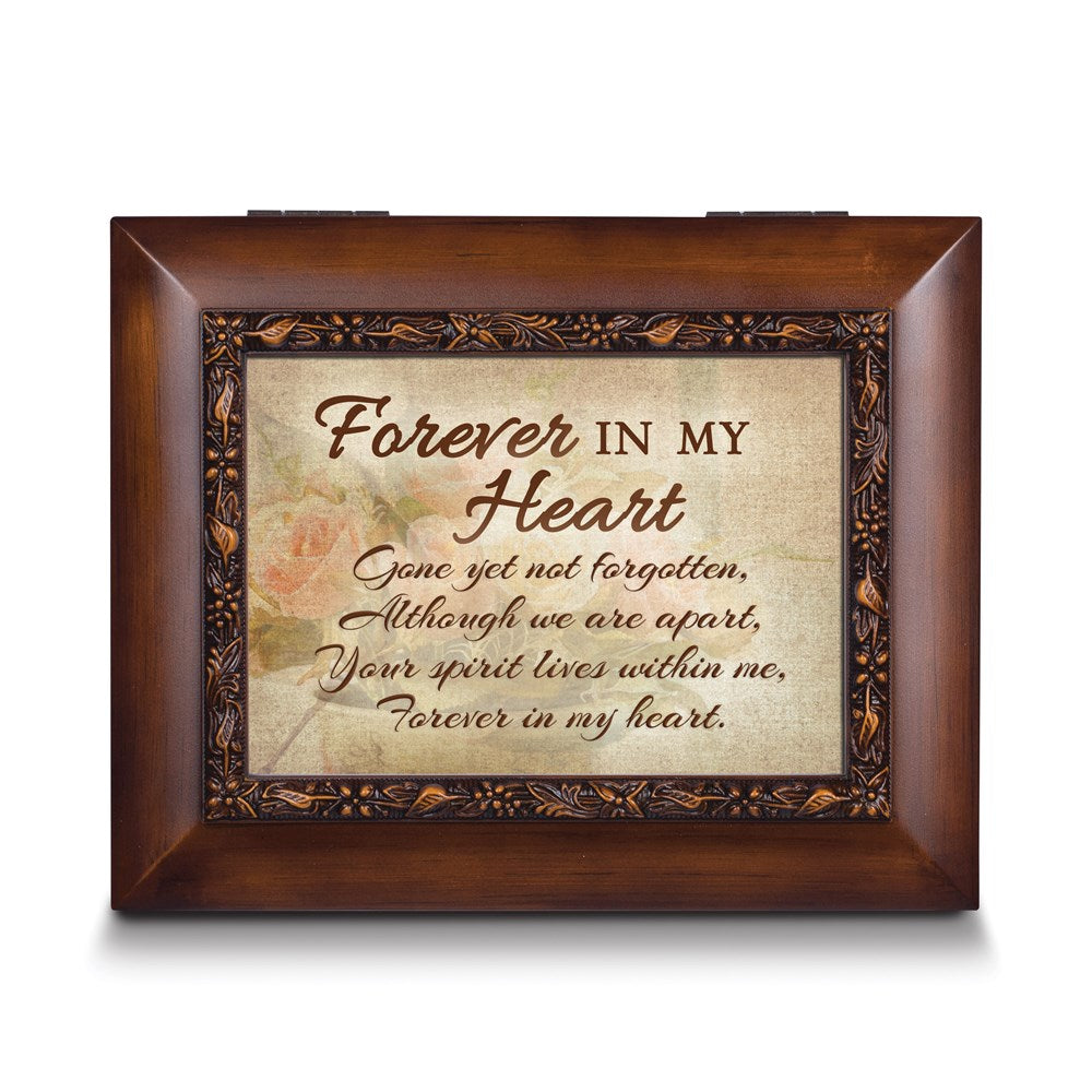 Keepsake Bereavement Forever in My Heart Memorial Woodgrain Resin Urn Box