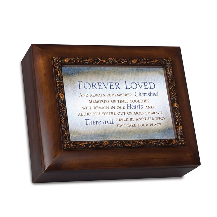 Keepsake Bereavement Forever Loved Memorial Woodgrain Resin Urn Box