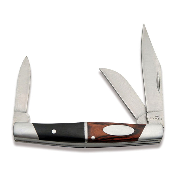 Pakkawood Three Blade Engravable Knife