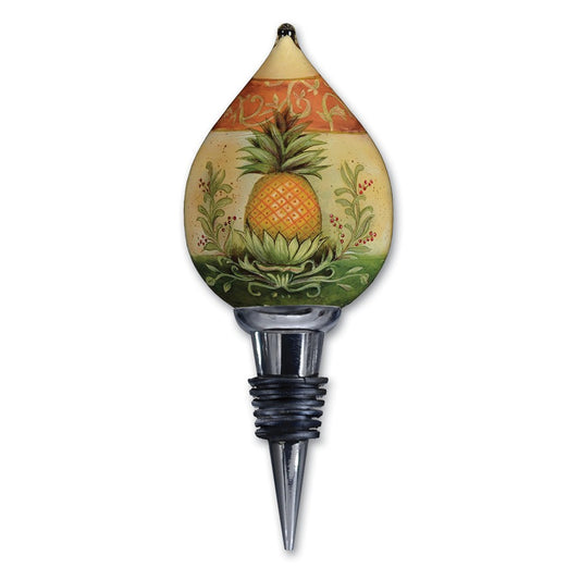 NeQwa® Welcome Pineapple Handpainted Wine Stopper