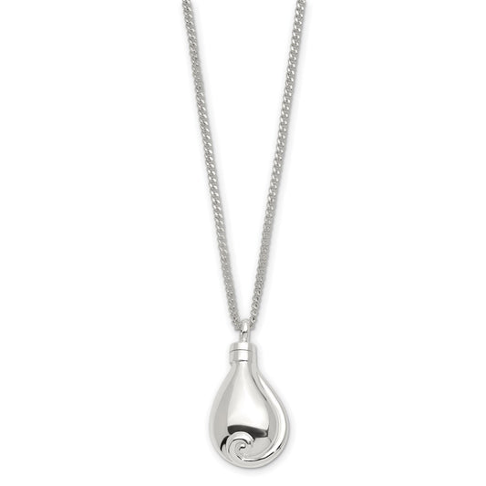 Keepsake Bereavement Silver-plated No Tears In Heaven Memorial Urn Ash Holder 23.5in Necklace