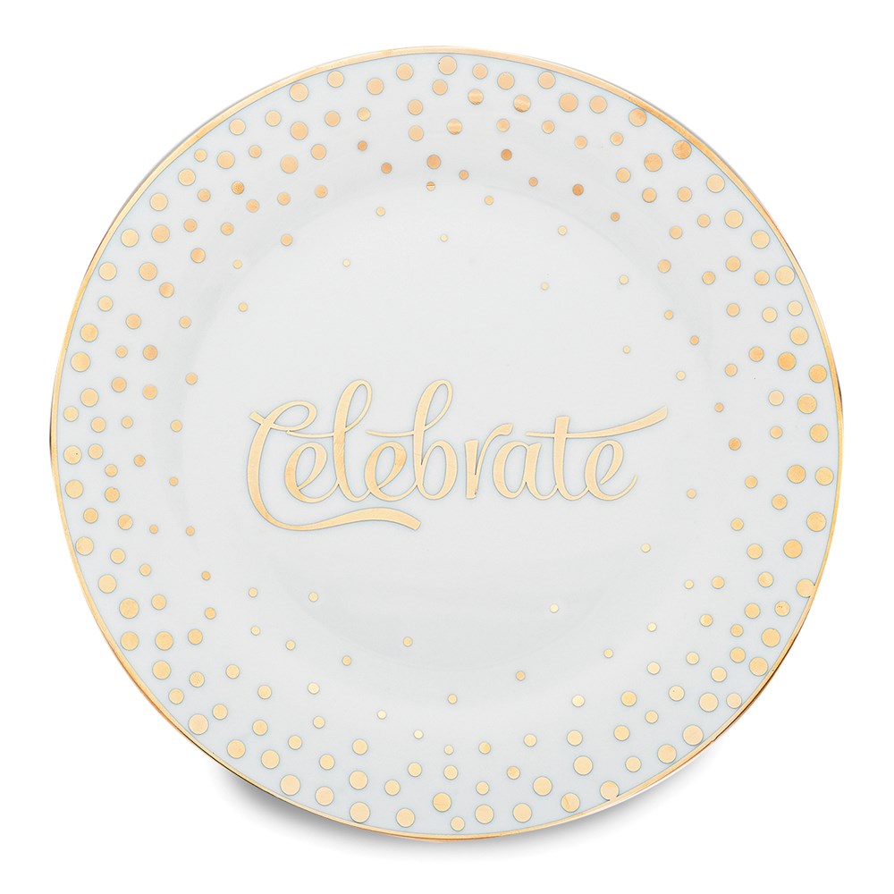 Porcelain & Gold-tone Celebrate Plate