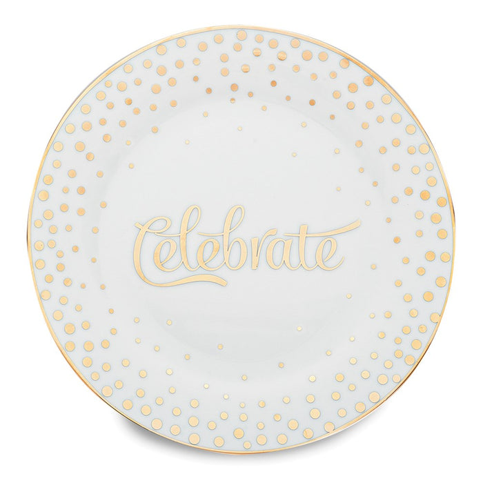 Porcelain & Gold-tone Celebrate Plate