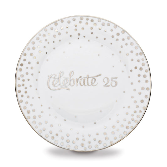 Porcelain & Silver-tone Celebrate Plate