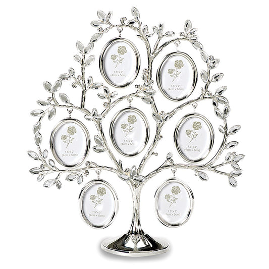 Occasion Gallery Silver-tone Seven 1.5x2 Photos Family Tree