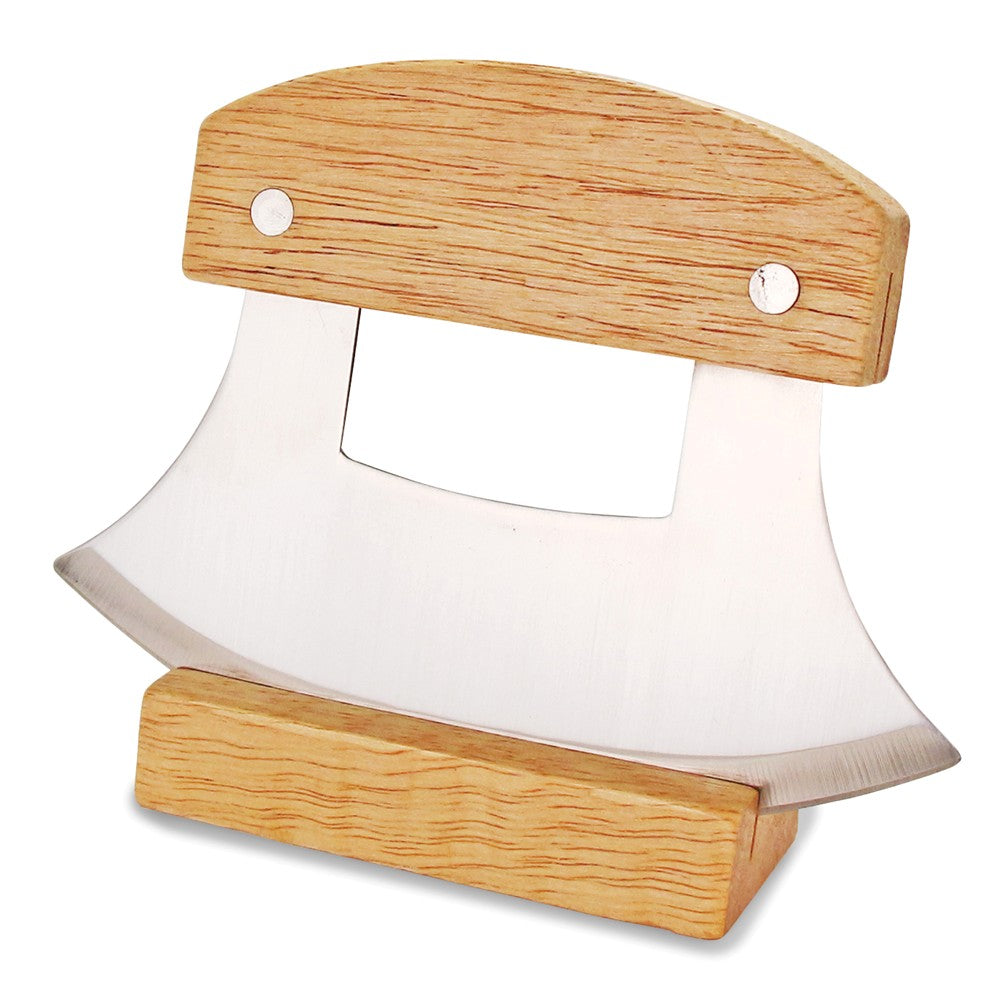 Stainless Steel & Rubberwood Chopping Knife with Stand