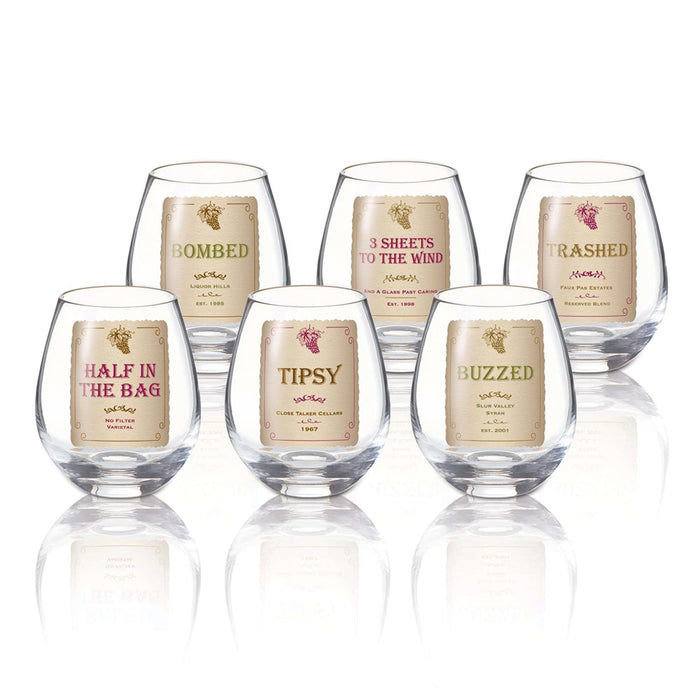 Occasion Gallery®  Set of Six Stemless Wine Glasses
