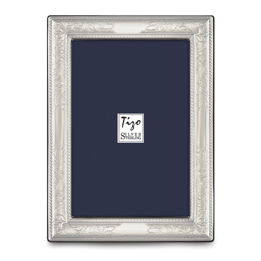 Occasion Gallery 925 Sterling Silver Floral Border 4x6 Photo Picture Frame