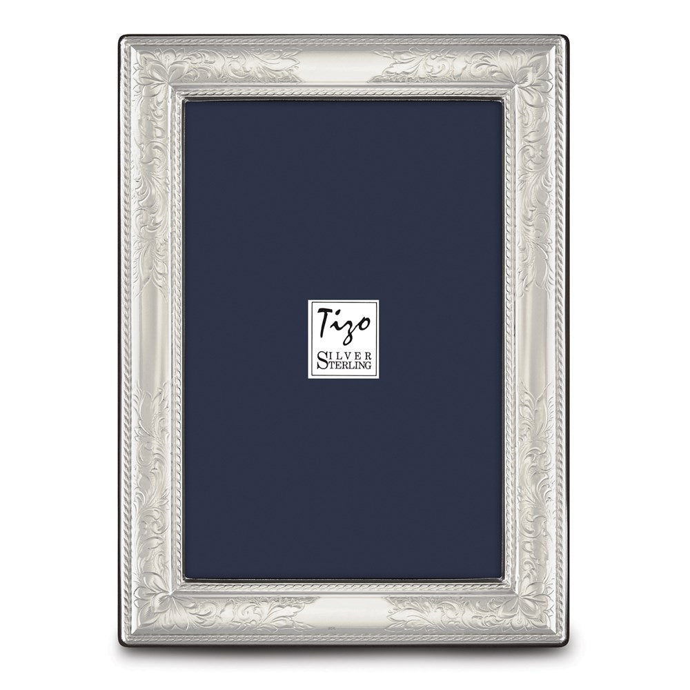 Occasion Gallery 925 Sterling Silver Floral Border 8x10 Photo Picture Frame