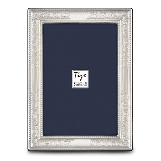Occasion Gallery 925 Sterling Silver Floral Border 8x10 Photo Picture Frame