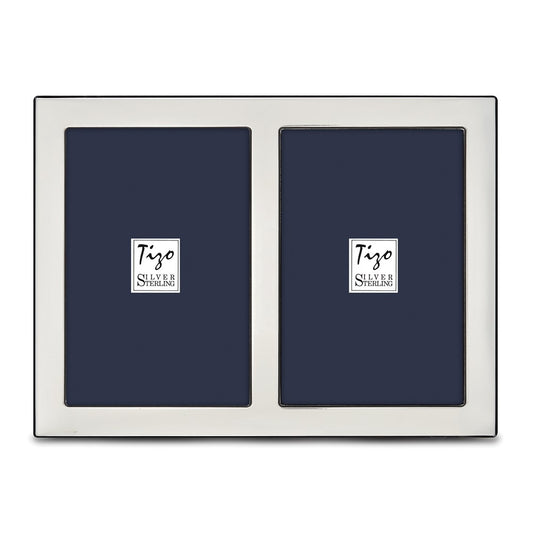 Occasion Gallery 925 Sterling Silver Plain Double 4x6 Photo Picture Frame
