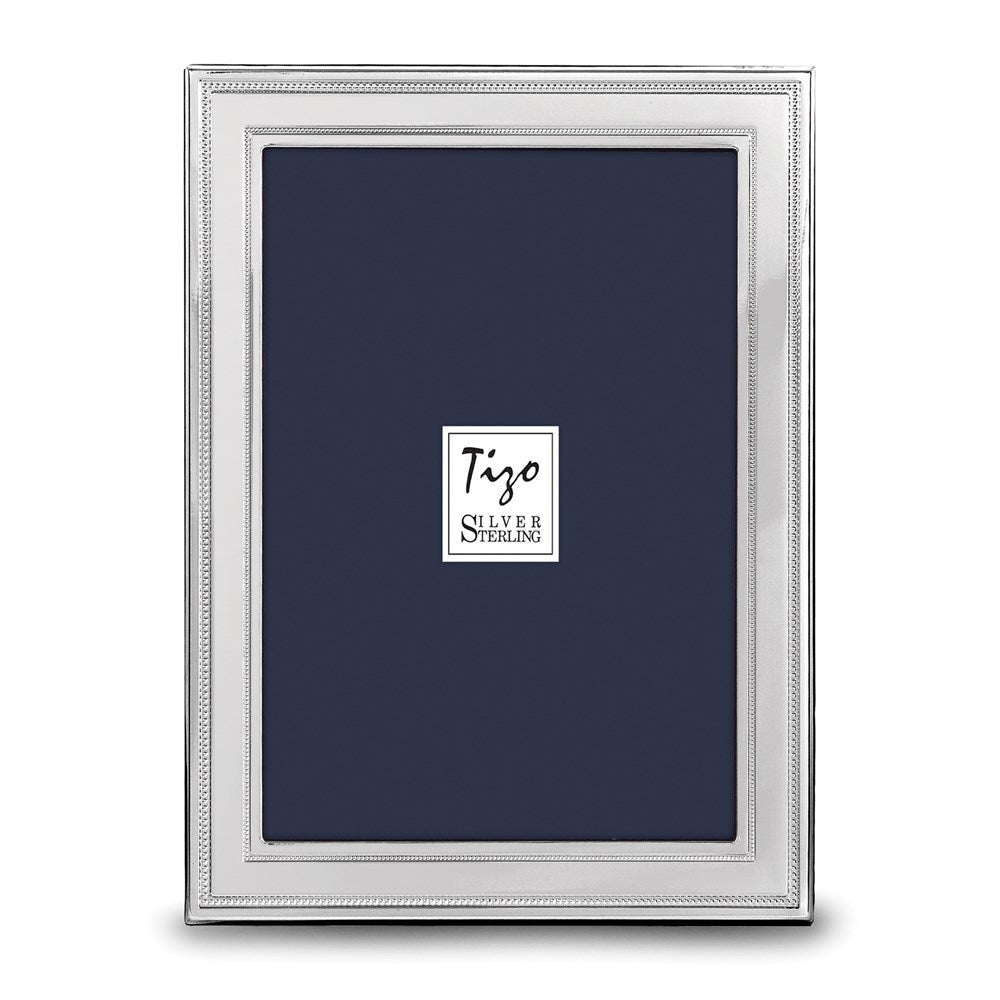 Occasion Gallery 925 Sterling Silver Double Beaded 5x7 Photo Picture Frame