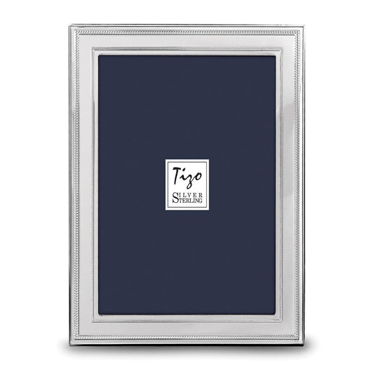 Occasion Gallery 925 Sterling Silver Double Beaded 5x7 Photo Picture Frame