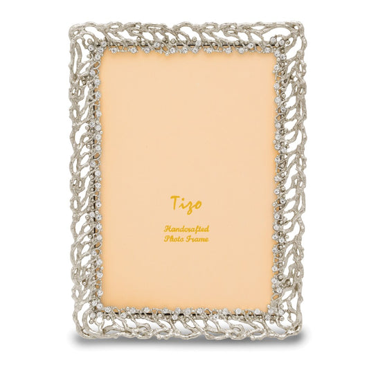 Occasion Gallery Silver-tone Ivy with Crystals 4x6 Photo Picture Frame