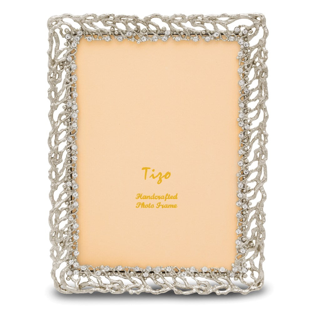 Occasion Gallery Silver-tone Ivy with Crystals 5x7 Photo Picture Frame