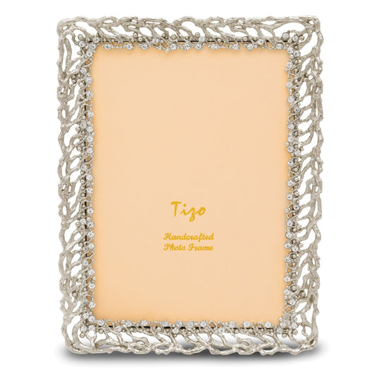 Occasion Gallery Silver-tone Ivy with Crystals 5x7 Photo Picture Frame