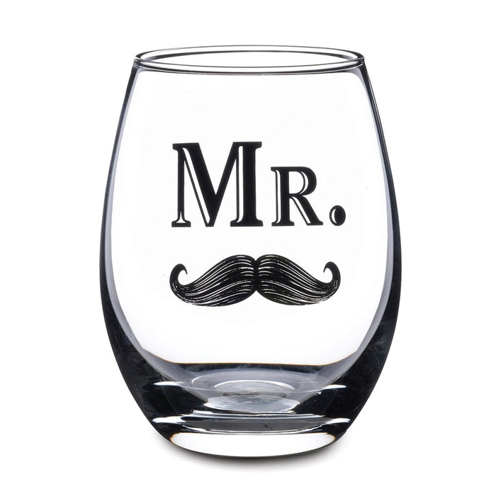 Lillian Rose Mr. Wine Glass with Mustache
