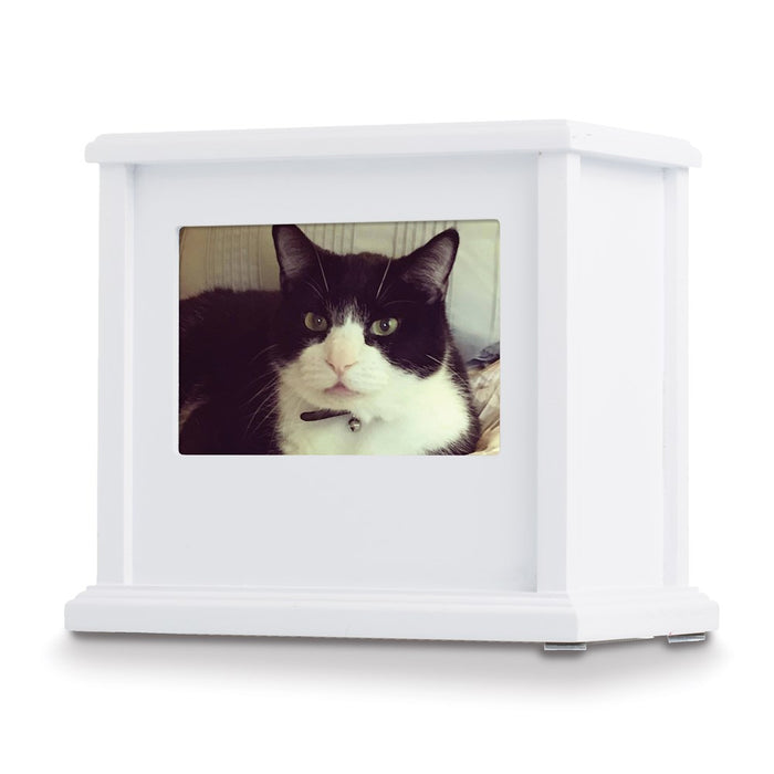 Keepsake Bereavement White Pet Memory Keepsake Photo Frame Box