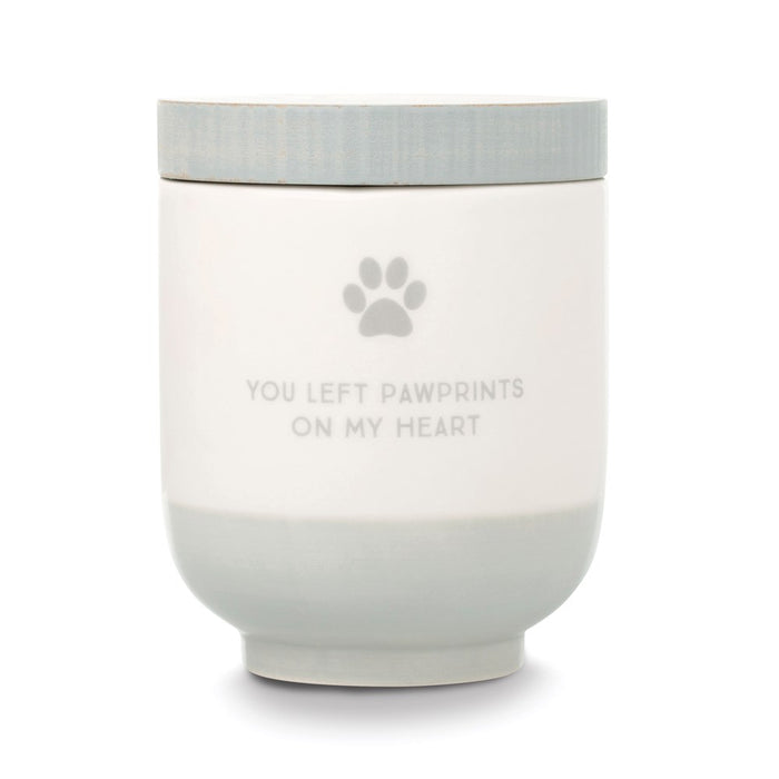 Keepsake Bereavement You Left Pawprints on My Heart Grey Ceramic Pet Memory Jar