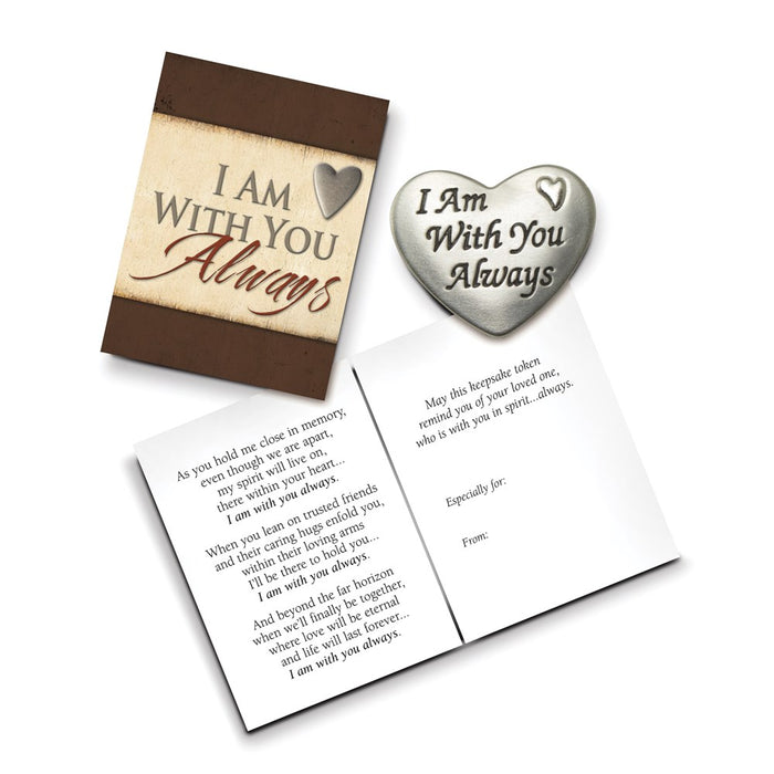 Keepsake Bereavement Silver-tone Enamel I Am With You Always Pocket Token Gift Boxed with Card