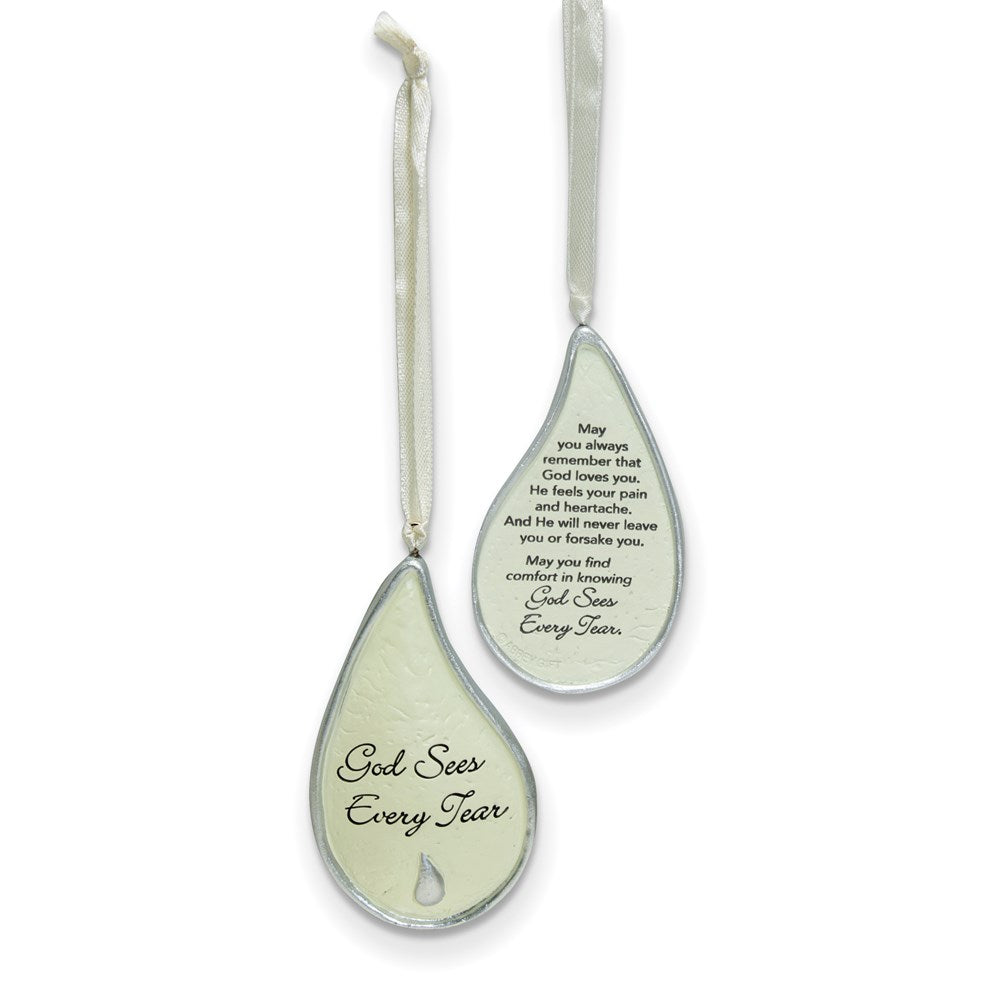 Keepsake Bereavement Memorial Tear Ornament on Ribbon with Card Boxed