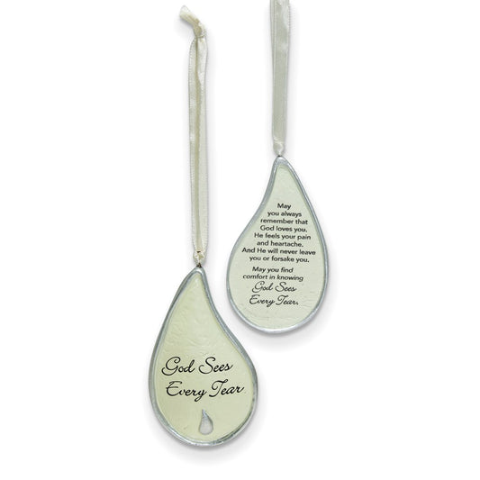 Keepsake Bereavement Memorial Tear Ornament on Ribbon with Card Boxed