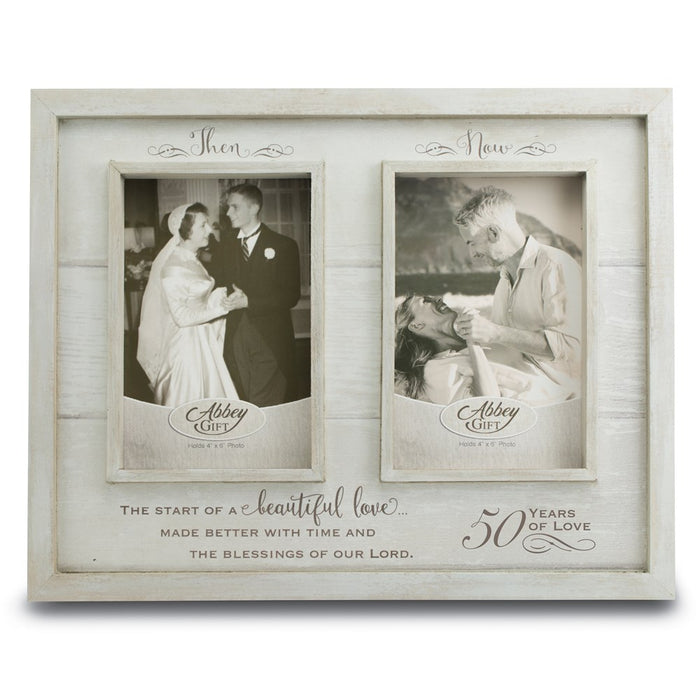 Occasion Gallery Then and Now 50th Anniversary Wood Photo Picture Frame Boxed