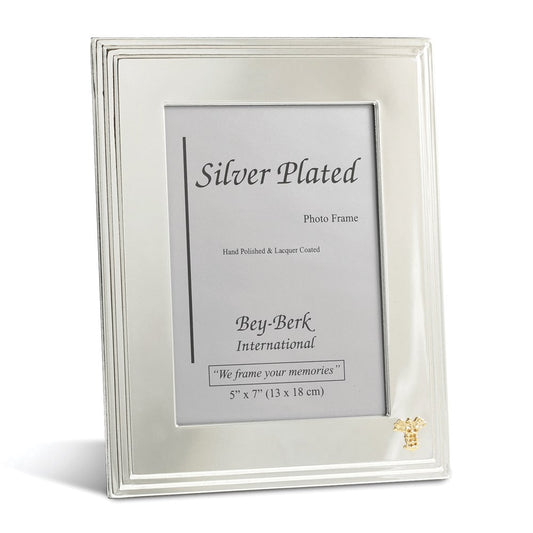 Occasion Gallery Silver-plated 5x7 Picture Photo Picture Frame with Medical Emblem and Easel Back