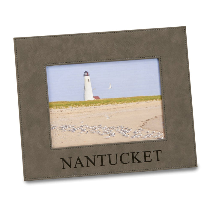 Occasion Gallery Grey Leatherette 5 X 7 Photo Picture Frame, Grey