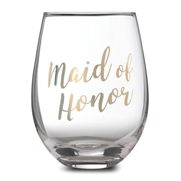 Lillian Rose Gold Maid of Honor Stemless Wine Glass