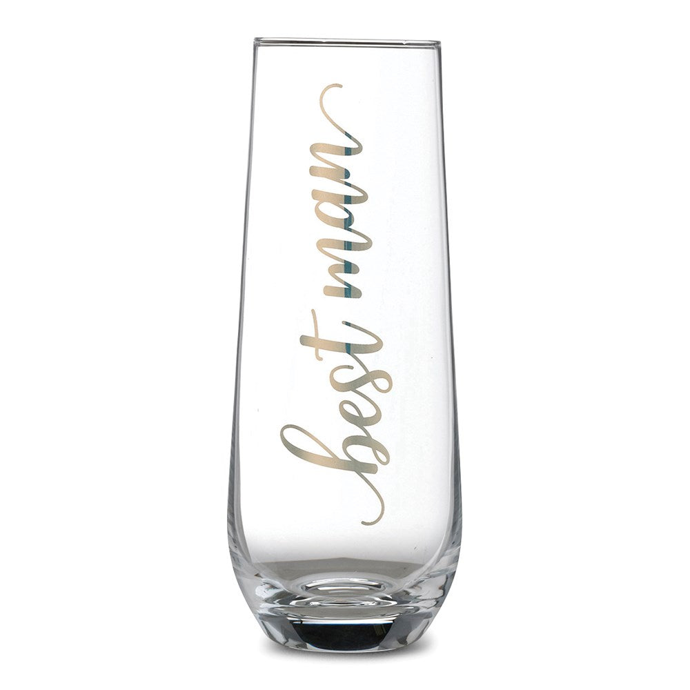 Lillian Rose Gold Best Man Stemless Champagne Glass
