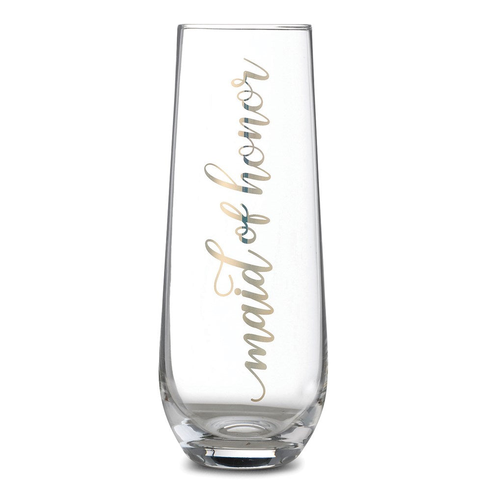 Lillian Rose Gold Maid of Honor Stemless Champagne Glass