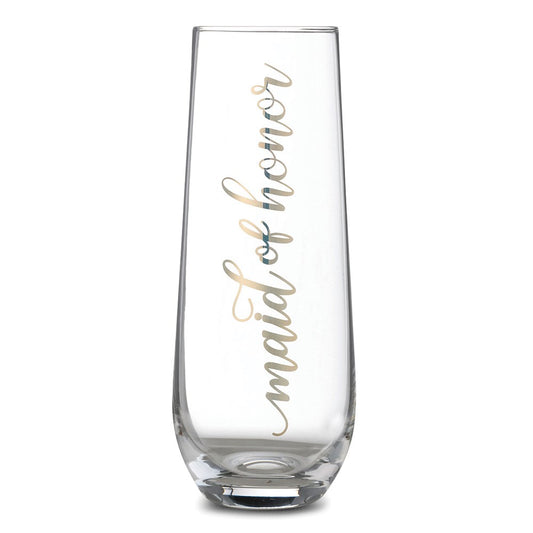 Lillian Rose Gold Maid of Honor Stemless Champagne Glass