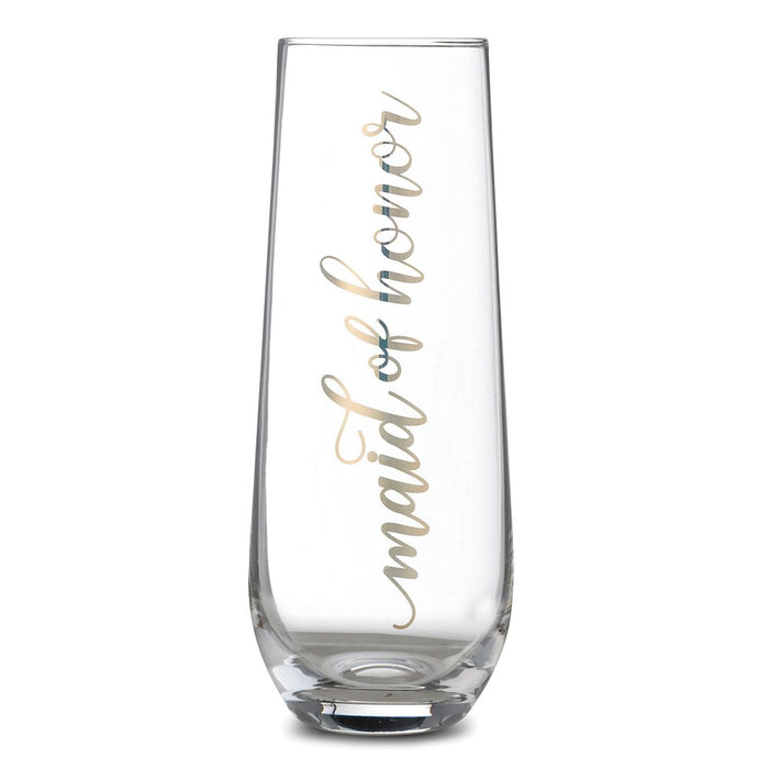 Lillian Rose Gold Maid of Honor Stemless Champagne Glass