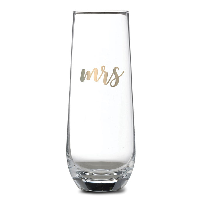 Lillian Rose Gold Mrs. Stemless Champagne Glass