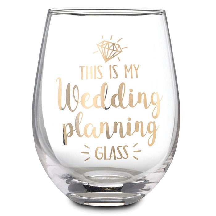 Lillian Rose This is My Wedding Planning Glass Stemless Wine Glass
