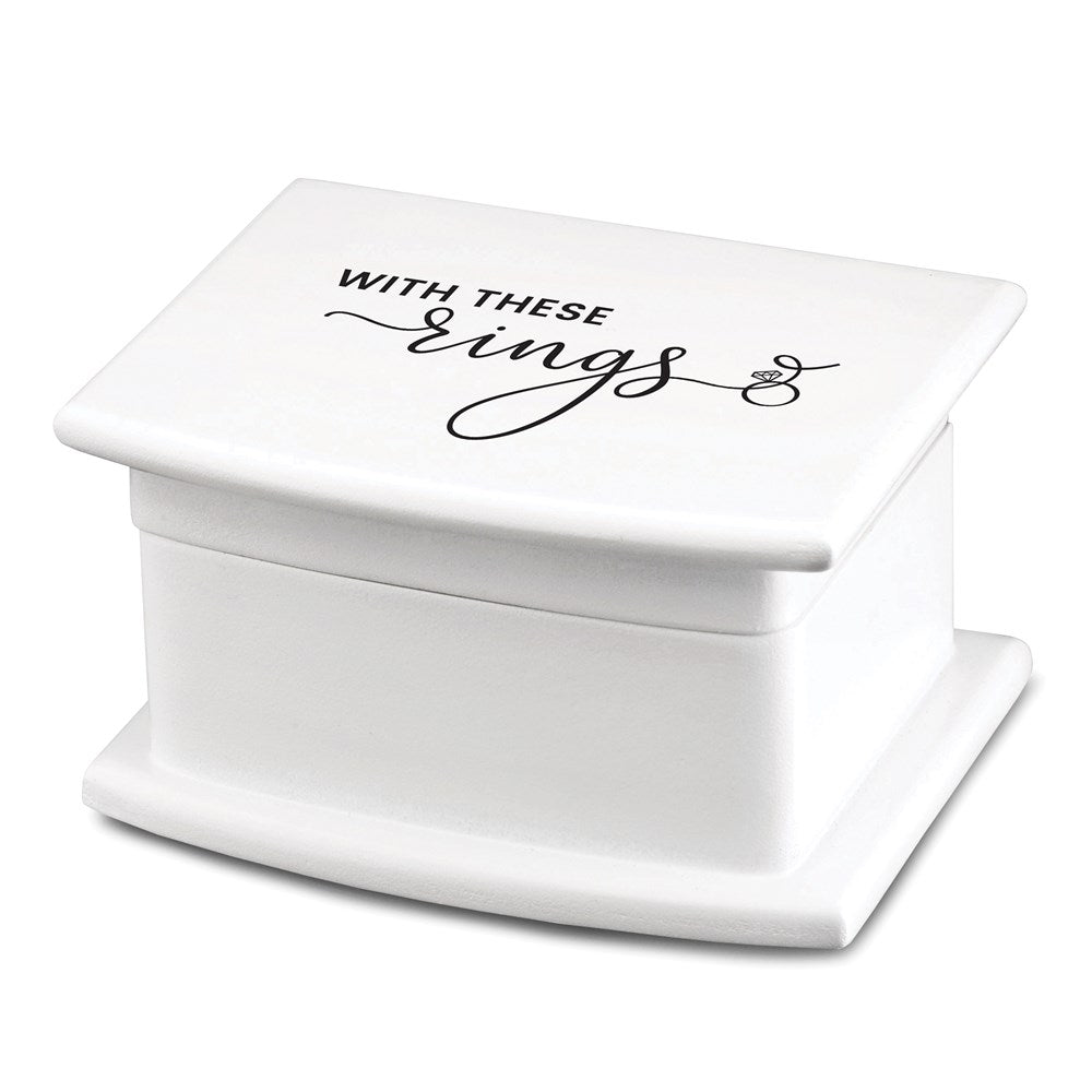 Lillian Rose White With These Rings Box w/Liner