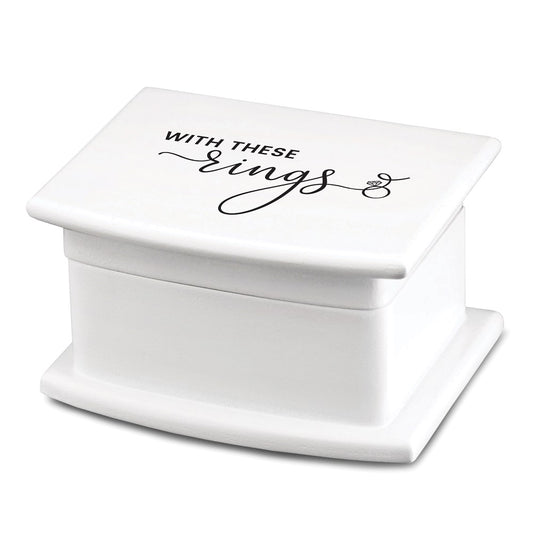 Lillian Rose White With These Rings Box w/Liner