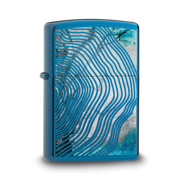 Zippo High Polish Blue Tree Print Design Lighter