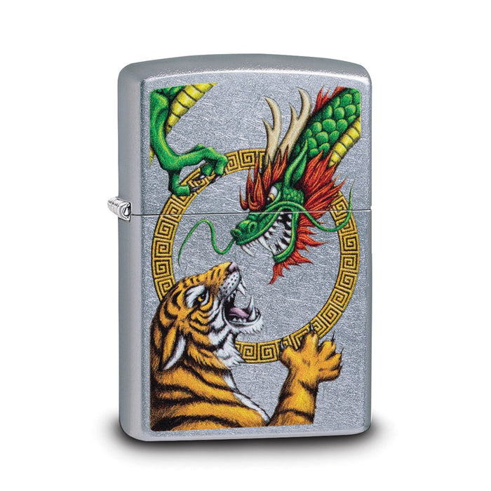 Zippo Street Chrome Tiger and Dragon Lighter