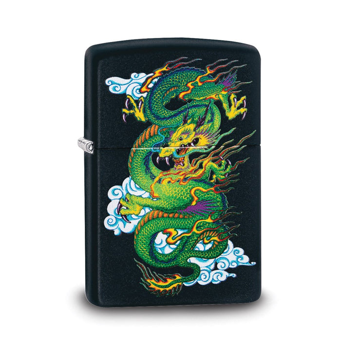 Zippo Black Matte Colorful Dragon Lighter