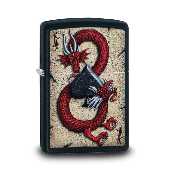Zippo Black Matte Dragon Ace Lighter