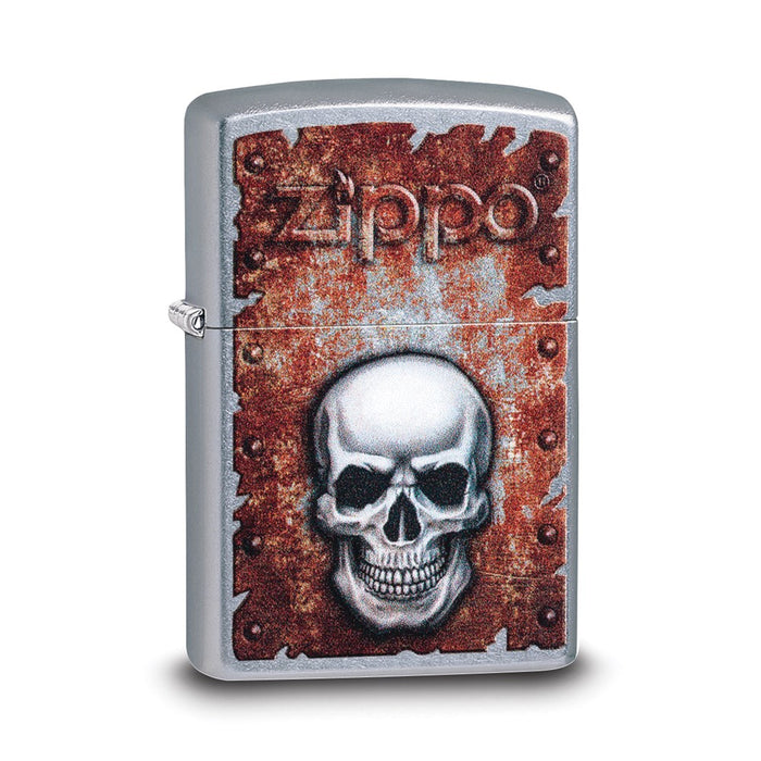 Zippo Street Chrome Rust and Skull Lighter