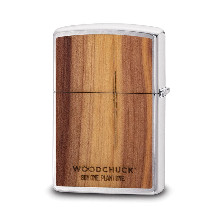 Zippo Woodchuck Polished Chrome w/ Cedar Emblem Lighter